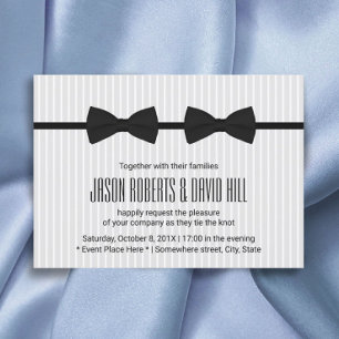 Gay Wedding Double Bow Ties Classic Invitation