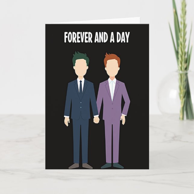 Gay Wedding Forever Love Card (Front)