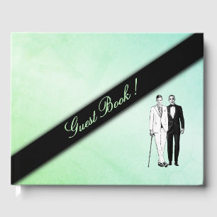 Gay Wedding Fresh Green Guest Book