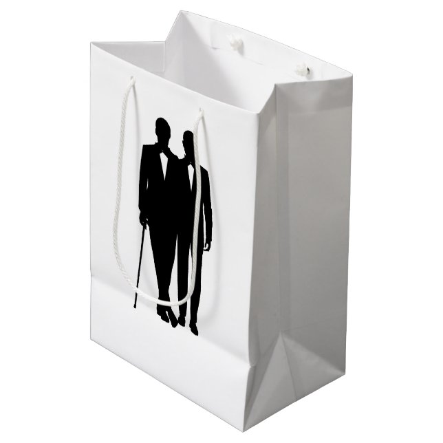 Gay Wedding Grooms Medium Gift Bag (Front Angled)