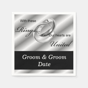 Gay Wedding Grooms Paper Napkins