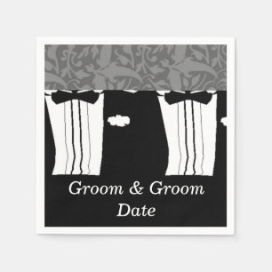 Gay Wedding Grooms Paper Napkins