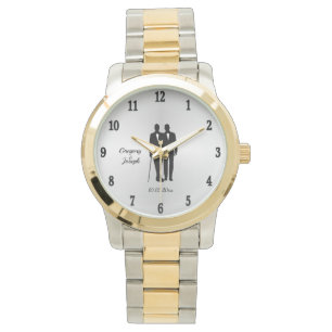 Gay Wedding Grooms with Names and Date Watch