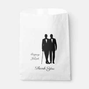 Gay Wedding Grooms with Names Thank You Favour Bags