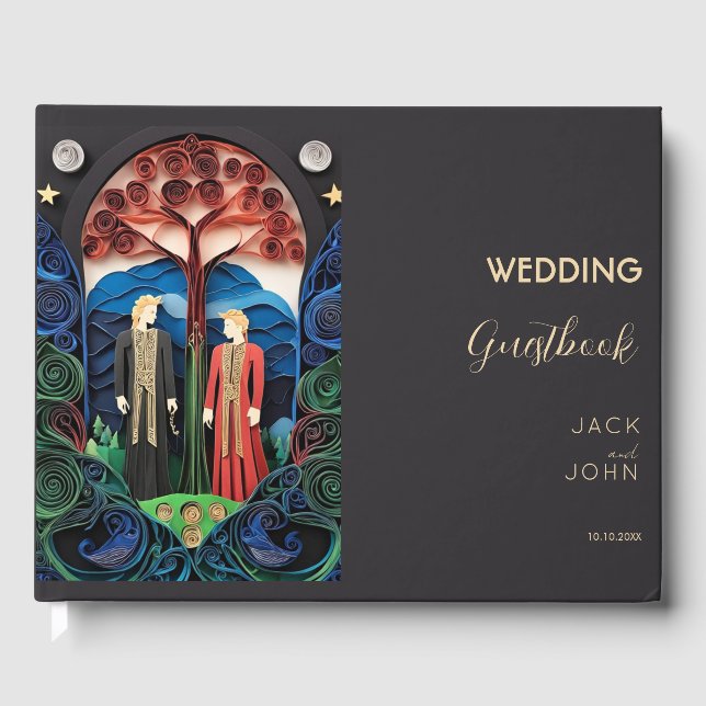 Gay Wedding  Guest Book (Front)