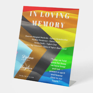 Gay Wedding In Loving Memory Loved Ones Pride Flag Pedestal Sign