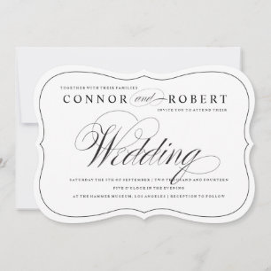 Gay Wedding Invitation Black & White Elegance