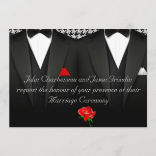 Gay Wedding Invitation Elegant Tuxedos