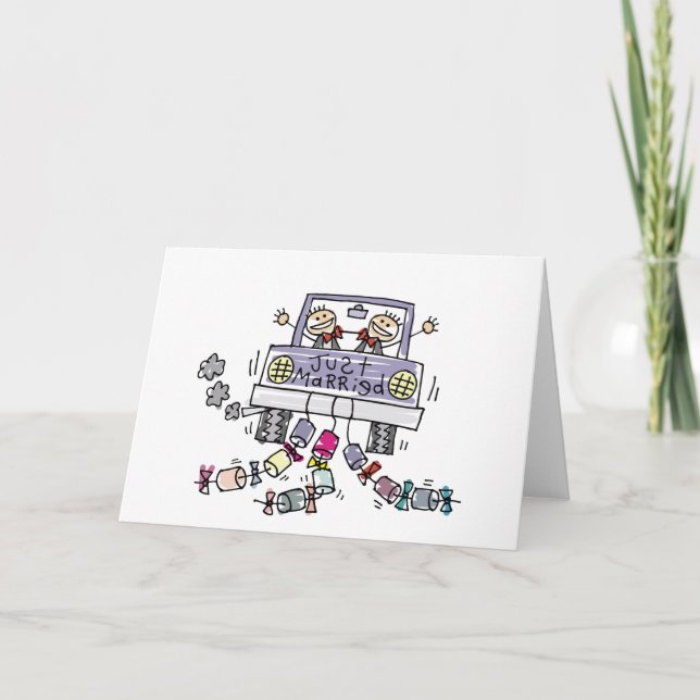 Gay Wedding Just Married Card (Front)