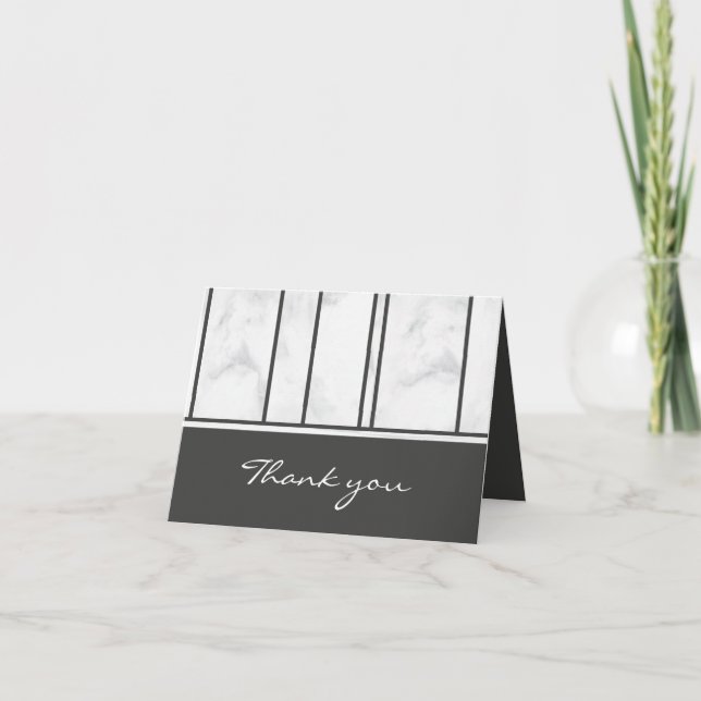 Gay Wedding Marble ı Thank you Card (Front)