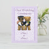 Gay Wedding Order of Service  Teddy Bears couple Programme (Standing Front)