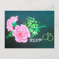 Gay Wedding Pink Carnations Personalised RSVP