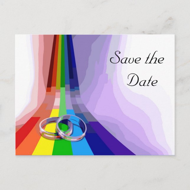 Gay Wedding Save the Date Announcement Postcard (Front)
