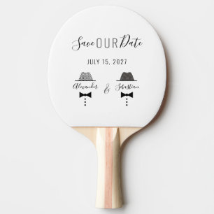 Gay Wedding Save The Date Invitation Ping Pong Paddle