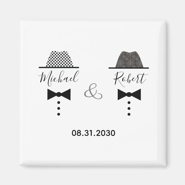 Gay Wedding Save The Date Magnet (Front)