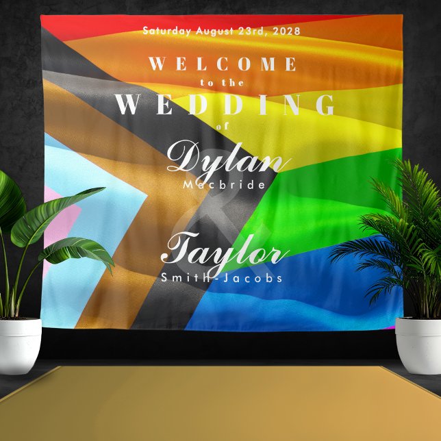 Gay Wedding Step Repeat Pride Flag Backdrop Decor Tapestry (Creator Uploaded)