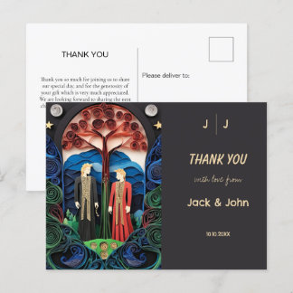 Gay Wedding Thank You Postcard