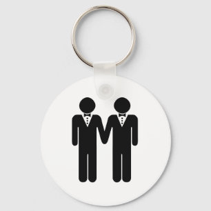 GAY WEDDING TOPPER MEN -.png Key Ring