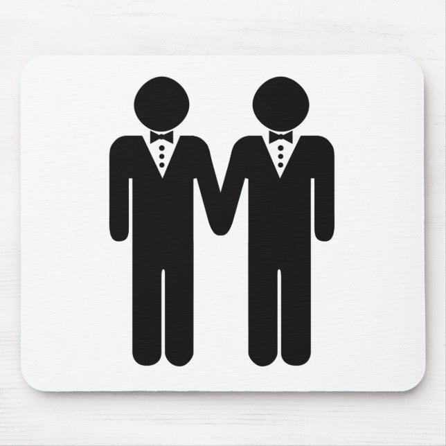 GAY WEDDING TOPPER MEN -.png Mouse Mat (Front)