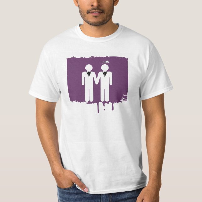 GAY WEDDING TOPPER MEN WHITE -.png T-Shirt (Front)