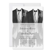 Gay Wedding Two Grooms in Suits and Ties