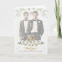 Gay Wedding Two Grooms Vintage Blank