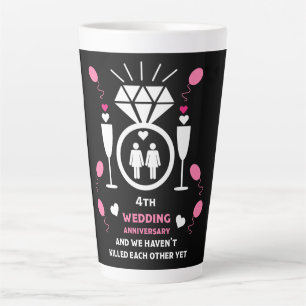 Gay Women 4th Wedding Anniversary   Latte Mug