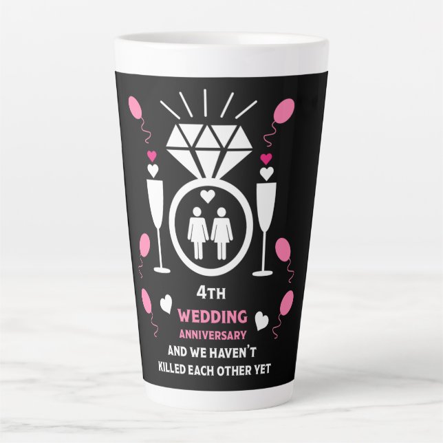 Gay Women 4th Wedding Anniversary   Latte Mug (Front)