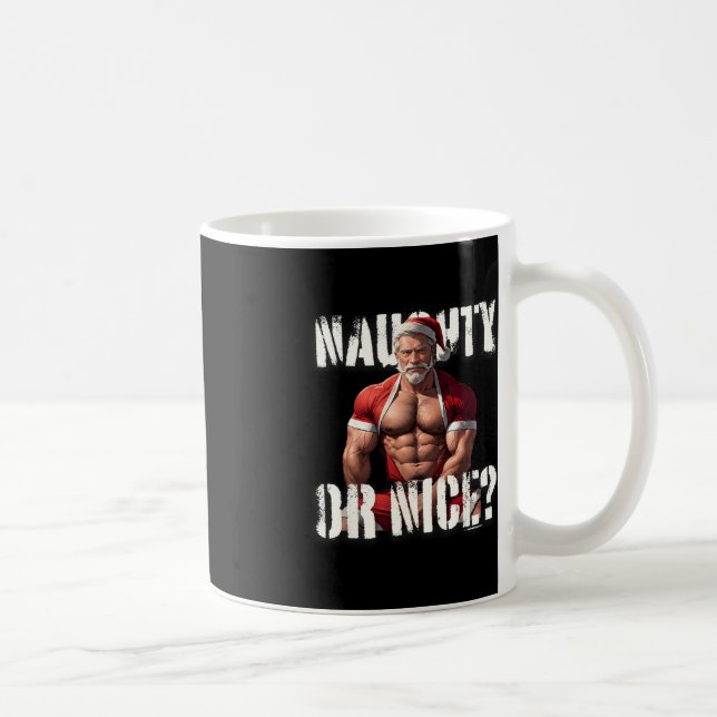 Gay Xmas Muscle Daddy Bear Nice Santa Pride LGBTQ  Coffee Mug (Right)
