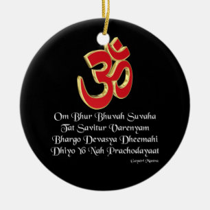 Gayatri mantra ceramic tree decoration