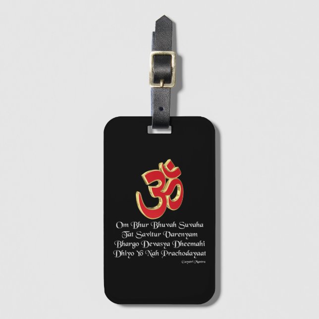 Gayatri mantra luggage tag (Front Vertical)