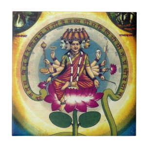 Gayatri Mantra (personification as a goddess) Tile