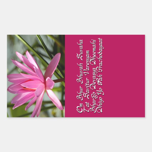 Gayatri mantra rectangular sticker (Front)