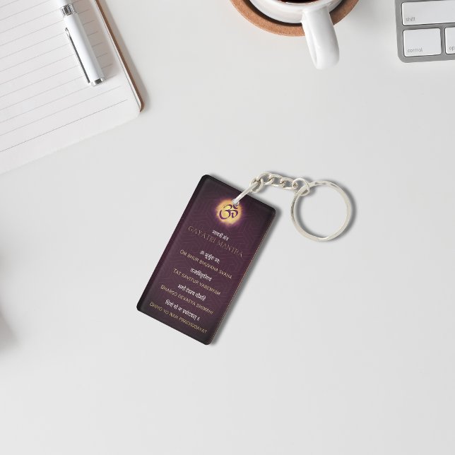 Gayatri Mantra Sanskrit and English Key Ring (Creator Uploaded)