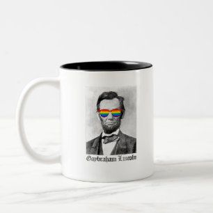 Gaybraham Lincoln Pride Two-Tone Coffee Mug