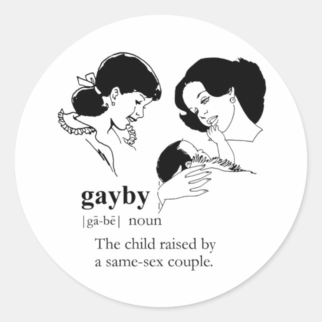 GAYBY (Lesbian) Classic Round Sticker (Front)