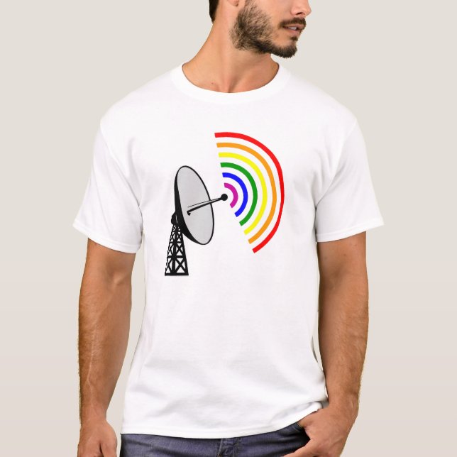 Gaydar Gay Rainbow LGBT Radar T-Shirt (Front)