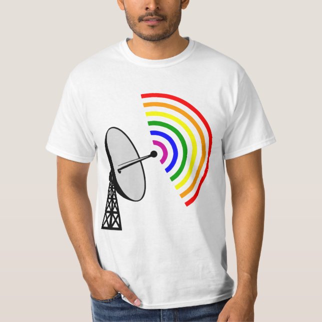 Gaydar Gay Rainbow LGBT Radar T-Shirt (Front)