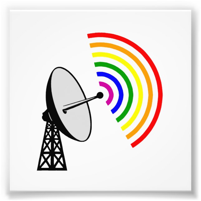 Gaydar Gay Rainbow Radar Photo Print (Front)