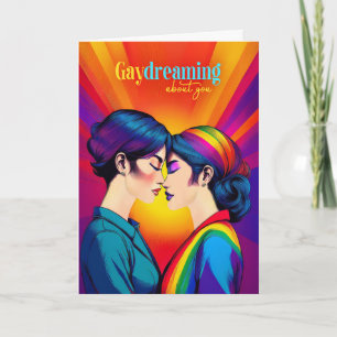 Gaydreaming Asian American Lesbian Rainbow Love Card