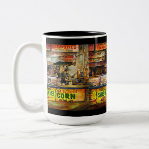 Gaye Elise Beda, elegant, artistic, Coney Island,  Two-Tone Coffee Mug