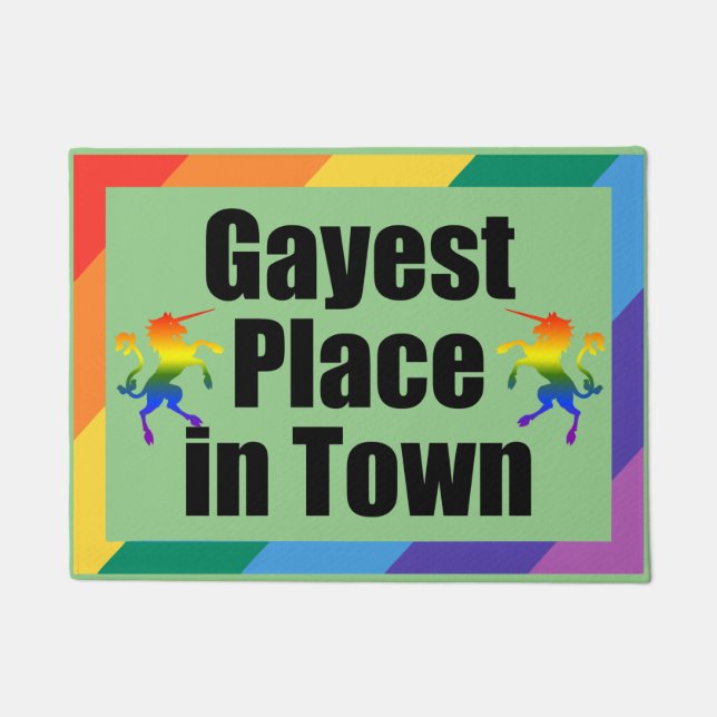 GAYEST PLACE IN TOWN DOORMAT (Front)
