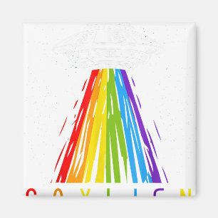 Gaylien Shirt Alien Area 51 Gay UFO Gay Pride Flag Magnet