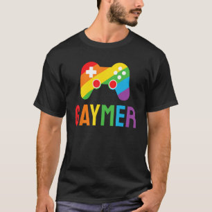 Gaymer Funny Gaming Lover LGBTQ+ Gay Gamer Rainbow T-Shirt