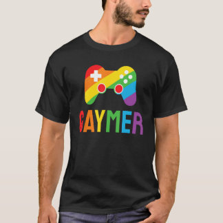 Gaymer Funny Gaming Lover LGBTQ+ Gay Gamer Rainbow T-Shirt