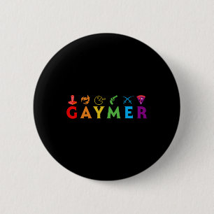 Gaymer Funny Lgbt Pride Gay Gamer Video Game Lover 6 Cm Round Badge