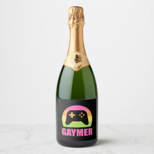 Gaymer Gamer And Nerd Gift Sparkling Wine Label