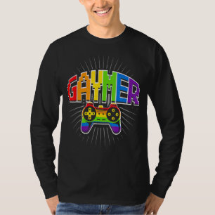 Gaymer Gamer Gay Pride Lgbt Rainbow Flag Video Ga T-Shirt