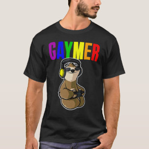 Gaymer Gay Pride Flag Gamer Lgbtq Video Game Sloth T-Shirt