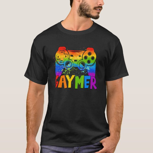 Gaymer Gay Pride Flag Lgbt Gamer Lgbtq Gaming Game T-Shirt (Front)